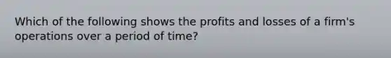 Which of the following shows the profits and losses of a firm's operations over a period of time?