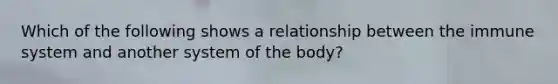 Which of the following shows a relationship between the immune system and another system of the body?