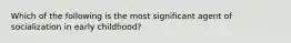 Which of the following is the most significant agent of socialization in early childhood?