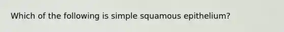 Which of the following is simple squamous epithelium?