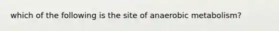 which of the following is the site of anaerobic metabolism?