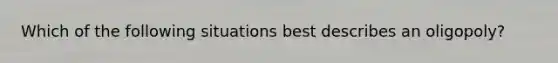 Which of the following situations best describes an oligopoly?