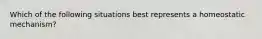 Which of the following situations best represents a homeostatic mechanism?