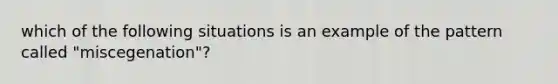 which of the following situations is an example of the pattern called "miscegenation"?