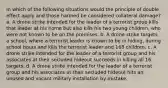 In which of the following situations would the principle of double effect apply and those harmed be considered collateral damage? a. A drone strike intended for the leader of a terrorist group kills that leader at his home but also kills his two young children, who were not known to be on the premises. b. A drone strike targets a school, where a terrorist leader is known to be in hiding, during school hours and kills the terrorist leader and 168 children. c. A drone strike intended for the leader of a terrorist group and his associates at their secluded hideout succeeds in killing all 16 targets. d. A drone strike intended for the leader of a terrorist group and his associates at their secluded hideout hits an unused and vacant military installation by mistake.