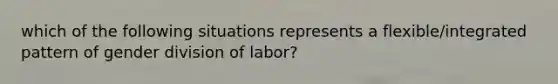 which of the following situations represents a flexible/integrated pattern of gender division of labor?