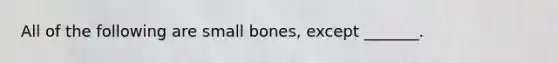 All of the following are small bones, except _______.