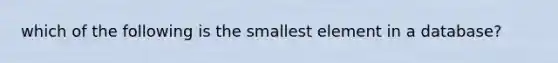 which of the following is the smallest element in a database?