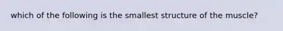 which of the following is the smallest structure of the muscle?