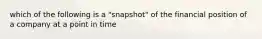 which of the following is a "snapshot" of the financial position of a company at a point in time