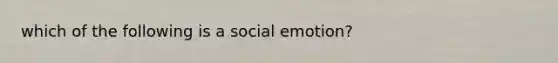 which of the following is a social emotion?