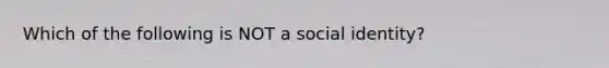 Which of the following is NOT a social identity?