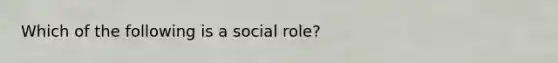 Which of the following is a social role?