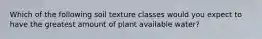 Which of the following soil texture classes would you expect to have the greatest amount of plant available water?