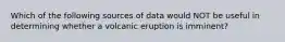 Which of the following sources of data would NOT be useful in determining whether a volcanic eruption is imminent?