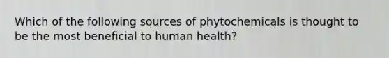 Which of the following sources of phytochemicals is thought to be the most beneficial to human health?