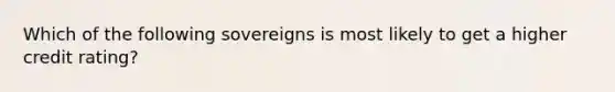 Which of the following sovereigns is most likely to get a higher credit rating?