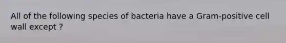 All of the following species of bacteria have a Gram-positive cell wall except ?