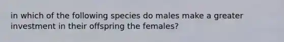 in which of the following species do males make a greater investment in their offspring the females?