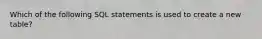 Which of the following SQL statements is used to create a new table?