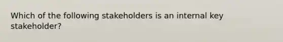 Which of the following stakeholders is an internal key stakeholder?