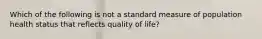 Which of the following is not a standard measure of population health status that reflects quality of life?