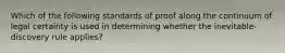 Which of the following standards of proof along the continuum of legal certainty is used in determining whether the inevitable-discovery rule applies?