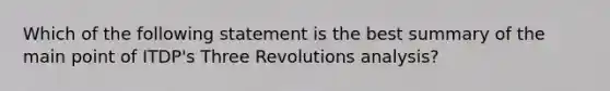 Which of the following statement is the best summary of the main point of ITDP's Three Revolutions analysis?