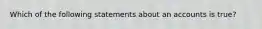 Which of the following statements about an accounts is true?