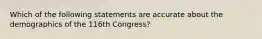 Which of the following statements are accurate about the demographics of the 116th Congress?