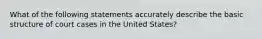 What of the following statements accurately describe the basic structure of court cases in the United States?