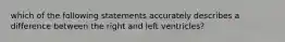 which of the following statements accurately describes a difference between the right and left ventricles?