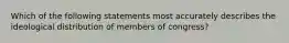 Which of the following statements most accurately describes the ideological distribution of members of congress?