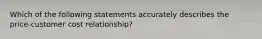 Which of the following statements accurately describes the price-customer cost relationship?