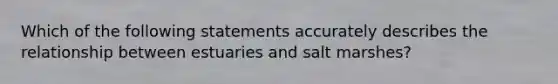 Which of the following statements accurately describes the relationship between estuaries and salt marshes?