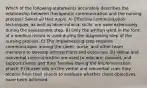 Which of the following statements accurately describes the relationship between therapeutic communication and the nursing process? Select all that apply. A) Effective communication techniques, as well as observational skills, are used extensively during the assessment step. B) Only the written word in the form of a medical record is used during the diagnosing step of the nursing process. C) The implementing step requires communication among the client, nurse, and other team members to develop interventions and outcomes. D) Verbal and nonverbal communication are used to educate, counsel, and support clients and their families during the implementation phase. E) Nurses rely on the verbal and nonverbal cues they receive from their clients to evaluate whether client objectives have been achieved.