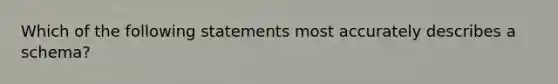 Which of the following statements most accurately describes a schema?