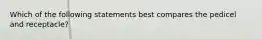 Which of the following statements best compares the pedicel and receptacle?