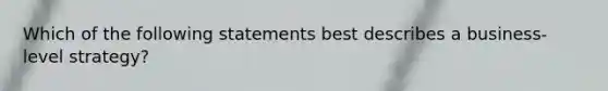 Which of the following statements best describes a business-level strategy?