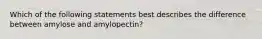 Which of the following statements best describes the difference between amylose and amylopectin?