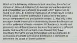 Which of the following statements best describes the effect of climate on biome distribution? A) Average annual temperature and precipitation are sufficient to predict which biome will be found in an area. B) Seasonal fluctuation of temperature is not a limiting factor in biome distribution if areas have the same annual temperature and precipitation means. C) Not only is the average climate important in determining biome distribution but so is the pattern of climatic variation. D) Temperate forests and grasslands are different biomes because they receive a different quality and quantity of sunlight, even though they have essentially the same annual temperature and precipitation. E) Correlation of climate with biome distribution is sufficient to determine the cause of biome patterns