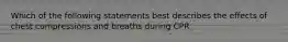 Which of the following statements best describes the effects of chest compressions and breaths during CPR: