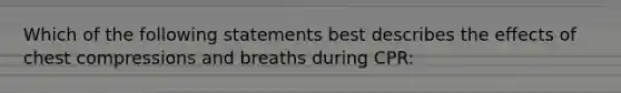 Which of the following statements best describes the effects of chest compressions and breaths during CPR: