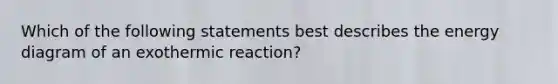 Which of the following statements best describes the energy diagram of an exothermic reaction?