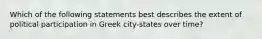 Which of the following statements best describes the extent of political participation in Greek city-states over time?