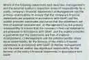 Which of the following statements best describes management's and the external auditor's respective levels of responsibility for a public company's financial statements? a) Management has the primary responsibility to ensure that the company's financial statements are prepared in accordance with GAAP, and the auditor provides reasonable assurance that the statements are free of material misstatement. b) Management has the primary responsibility to ensure that the company's financial statements are prepared in accordance with GAAP, and the auditor provides a guarantee that the statements are free of material misstatement. c) Management and the external auditor share equal responsibility for the fairness of the entity's financial statements in accordance with GAAP. d) Neither management nor the external auditor has significant responsibility for the fairness of the entity's financial statements in accordance with GAAP.