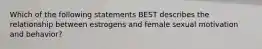 Which of the following statements BEST describes the relationship between estrogens and female sexual motivation and behavior?