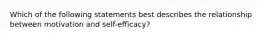 Which of the following statements best describes the relationship between motivation and self-efficacy?