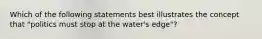 Which of the following statements best illustrates the concept that "politics must stop at the water's edge"?