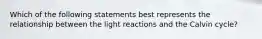 Which of the following statements best represents the relationship between the light reactions and the Calvin cycle?